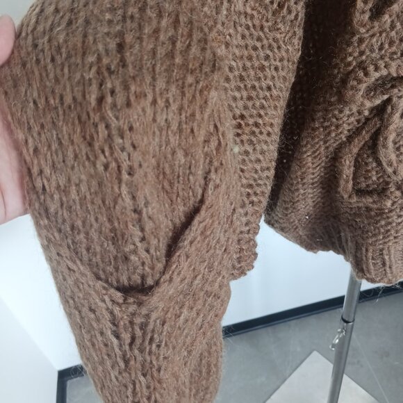 Loewe Anagram Open-knit Mohair-blend Sweater In brown - Picture 4 of 8